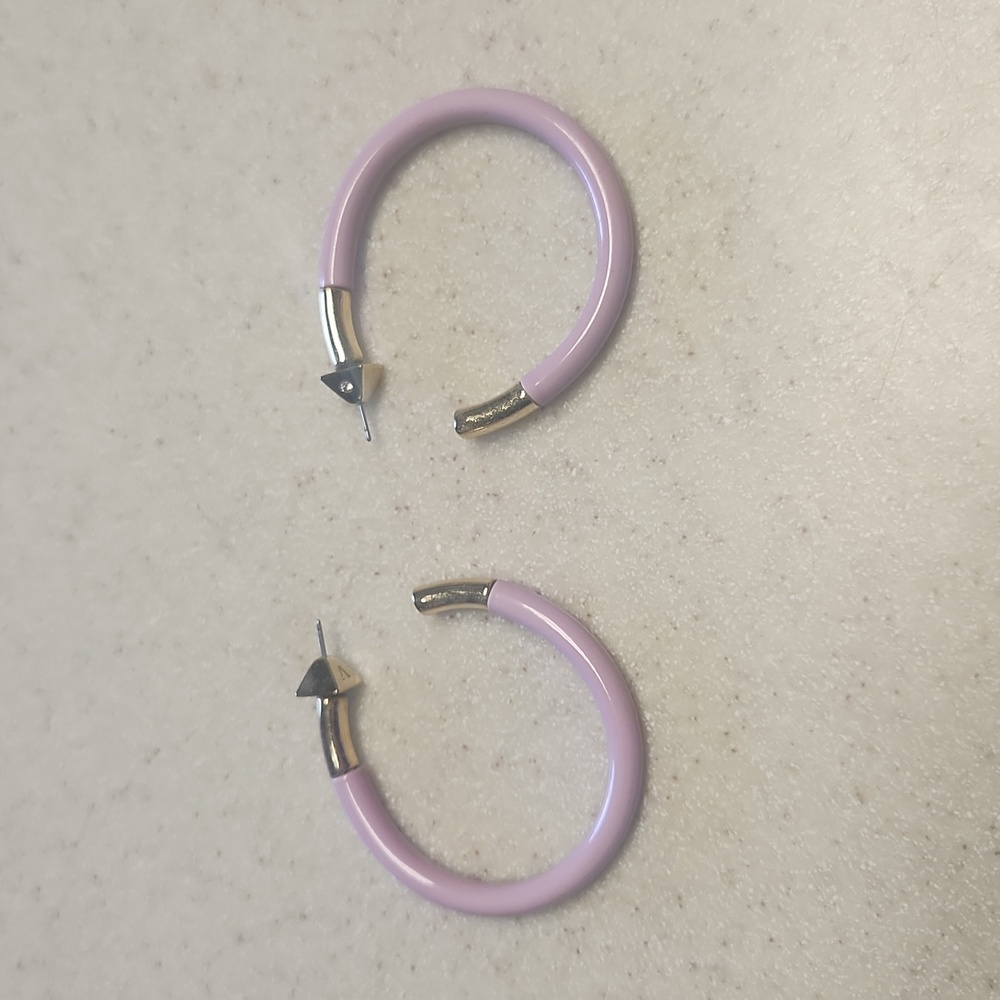 Vince Camuto Lavendar/Purple Hoop Earrings, Medium Size, GUC